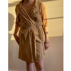 ZARA : JOIN LIFE - Short Camel Wrap Dress